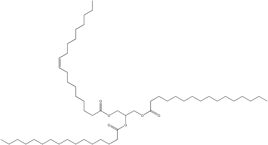 L-グリセロール1,2-ジパルミタート-3-オレアート 化学構造式