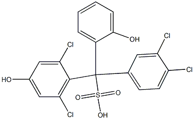 (3,4-Dichlorophenyl)(2,6-dichloro-4-hydroxyphenyl)(2-hydroxyphenyl)methanesulfonic acid Structure