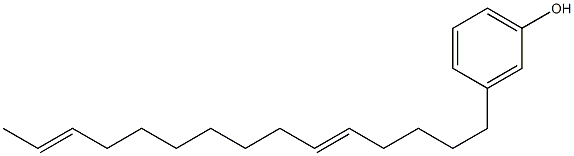 3-(5,13-ペンタデカジエニル)フェノール 化学構造式