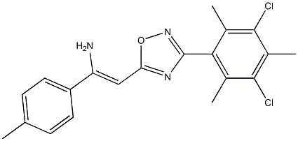 5-[(Z)-2-アミノ-2-(4-メチルフェニル)エテニル]-3-(3,5-ジクロロ-2,4,6-トリメチルフェニル)-1,2,4-オキサジアゾール 化学構造式