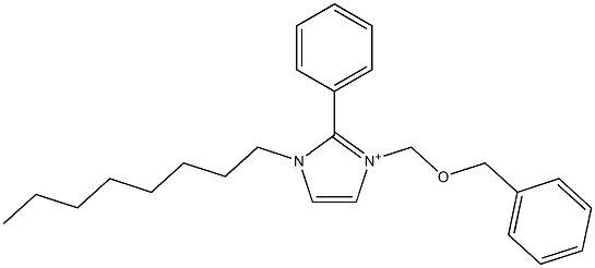 1-オクチル-2-フェニル-3-[(ベンジルオキシ)メチル]-1H-イミダゾール-3-イウム 化学構造式