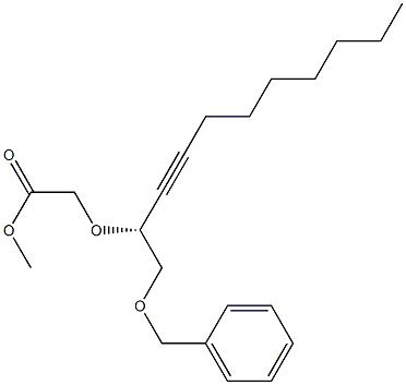 [[(R)-1-(ベンジルオキシメチル)-2-デシニル]オキシ]酢酸メチル 化学構造式