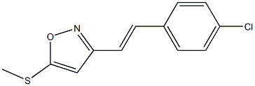 3-[(E)-2-[4-クロロフェニル]ビニル]-5-(メチルチオ)イソオキサゾール 化学構造式