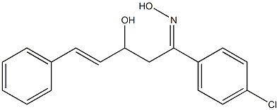 (1E)-1-(4-クロロフェニル)-5-フェニル-3-ヒドロキシ-4-ペンテン-1-オンオキシム 化学構造式