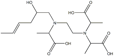 3-(1-カルボキシエチル)-6-(2-ヒドロキシ-4-ヘキセニル)-2,7-ジメチル-3,6-ジアザオクタン二酸 化学構造式
