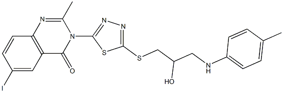 6-Iodo-2-methyl-3-[5-[[3-(4-methylanilino)-2-hydroxypropyl]thio]-1,3,4-thiadiazol-2-yl]quinazolin-4(3H)-one