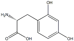(R)-3-(2,4-ジヒドロキシフェニル)-2-アミノプロパン酸 化学構造式