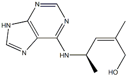 (2Z,4R)-2,4-ジメチル-4-[(9H-プリン-6-イル)アミノ]-2-ブテン-1-オール 化学構造式