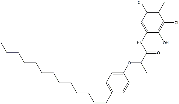 2-[2-(4-Tridecylphenoxy)propanoylamino]-4,6-dichloro-5-methylphenol