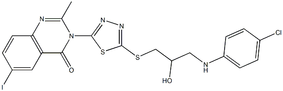 6-Iodo-2-methyl-3-[5-[[3-(4-chloroanilino)-2-hydroxypropyl]thio]-1,3,4-thiadiazol-2-yl]quinazolin-4(3H)-one
