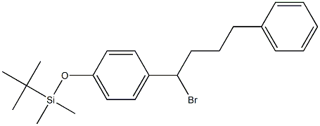 1-[(tert-ブチル)ジメチルシロキシ]-4-[1-ブロモ-4-フェニルブチル]ベンゼン 化学構造式