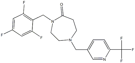 4-(2,4,6-TRIFLUOROBENZYL)-1-([6-(TRIFLUOROMETHYL)PYRIDIN-3-YL]METHYL)-1,4-DIAZEPAN-5-ONE