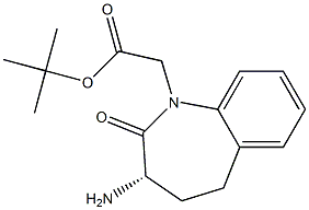 (S)-3-氨基-2,3,4,5-四氢-1H-[1]-苯并氮杂-2-酮-1-乙酸叔丁酯, , 结构式
