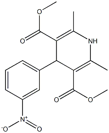 2,6-二甲基-4-(3-硝基苯基)-1,4-二氢吡啶-3,5-二羧酸二甲酯 结构式