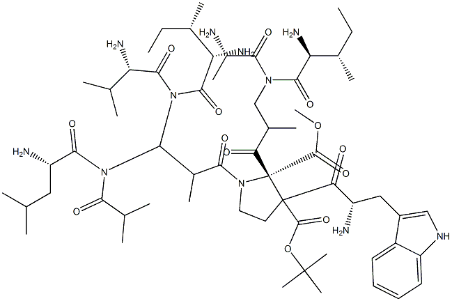 t-butyloxycarbonyl-tryptophyl-isoleucyl-alanyl-aminoisobutyryl-isoleucyl-valyl-aminoisobutyryl-leucyl-aminoisobutyryl-proline methyl ester