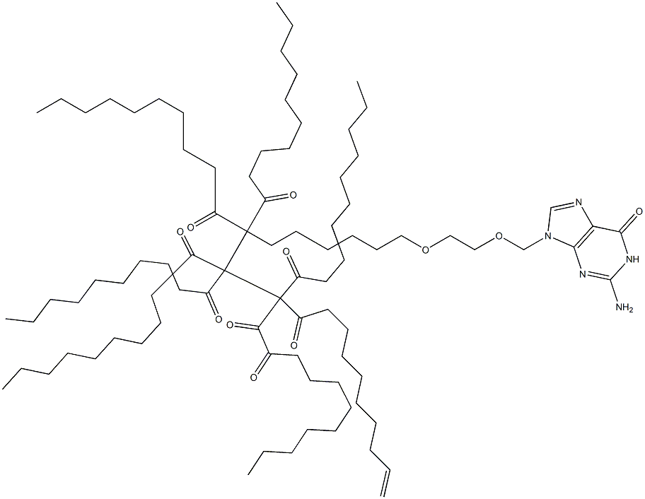 9-(2'-(9''-octadecenoyloxy)ethoxymethyl)guanine Struktur