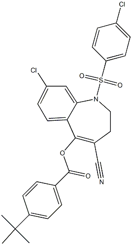 8-chloro-1-[(4-chlorophenyl)sulfonyl]-4-cyano-2,3-dihydro-1H-1-benzazepin-5-yl 4-(tert-butyl)benzoate