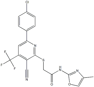 2-{[6-(4-chlorophenyl)-3-cyano-4-(trifluoromethyl)-2-pyridinyl]sulfanyl}-N-(4-methyl-1,3-oxazol-2-yl)acetamide