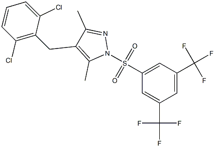 4-(2,6-dichlorobenzyl)-1-{[3,5-di(trifluoromethyl)phenyl]sulfonyl}-3,5-dimethyl-1H-pyrazole