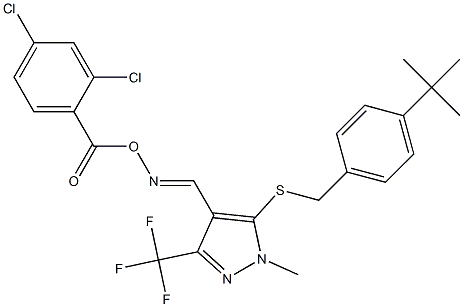 5-{[4-(tert-butyl)benzyl]sulfanyl}-4-({[(2,4-dichlorobenzoyl)oxy]imino}methyl)-1-methyl-3-(trifluoromethyl)-1H-pyrazole