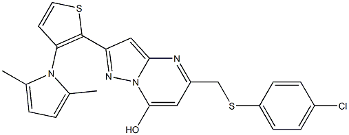 5-{[(4-chlorophenyl)sulfanyl]methyl}-2-[3-(2,5-dimethyl-1H-pyrrol-1-yl)-2-thienyl]pyrazolo[1,5-a]pyrimidin-7-ol