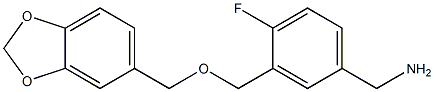 {3-[(2H-1,3-benzodioxol-5-ylmethoxy)methyl]-4-fluorophenyl}methanamine Structure