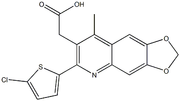 2-[6-(5-chlorothiophen-2-yl)-8-methyl-2H-[1,3]dioxolo[4,5-g]quinolin-7-yl]acetic acid