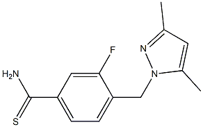 4-[(3,5-dimethyl-1H-pyrazol-1-yl)methyl]-3-fluorobenzenecarbothioamide