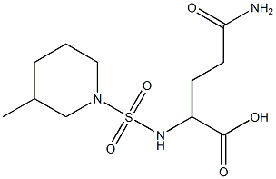 4-carbamoyl-2-{[(3-methylpiperidine-1-)sulfonyl]amino}butanoic acid Struktur