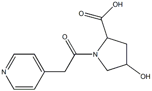 4-hydroxy-1-(pyridin-4-ylacetyl)pyrrolidine-2-carboxylic acid Structure