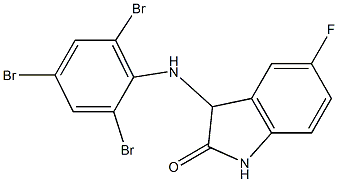 5-fluoro-3-[(2,4,6-tribromophenyl)amino]-2,3-dihydro-1H-indol-2-one 结构式