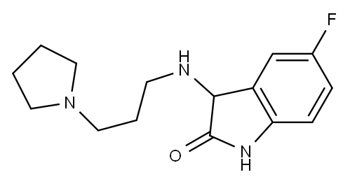 5-fluoro-3-{[3-(pyrrolidin-1-yl)propyl]amino}-2,3-dihydro-1H-indol-2-one 结构式