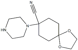 8-(piperazin-1-yl)-1,4-dioxaspiro[4.5]decane-8-carbonitrile Structure