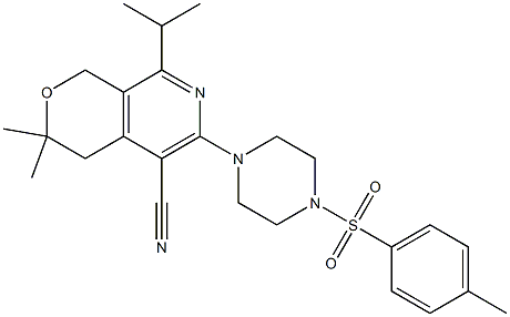 8-isopropyl-3,3-dimethyl-6-{4-[(4-methylphenyl)sulfonyl]-1-piperazinyl}-3,4-dihydro-1H-pyrano[3,4-c]pyridine-5-carbonitrile