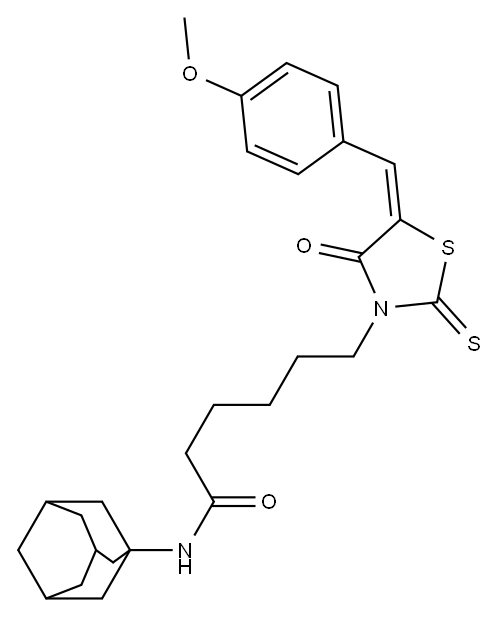 N-(1-adamantyl)-6-[5-(4-methoxybenzylidene)-4-oxo-2-thioxo-1,3-thiazolidin-3-yl]hexanamide