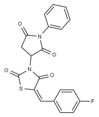 3-(2,5-dioxo-1-phenyl-3-pyrrolidinyl)-5-(4-fluorobenzylidene)-1,3-thiazolidine-2,4-dione
