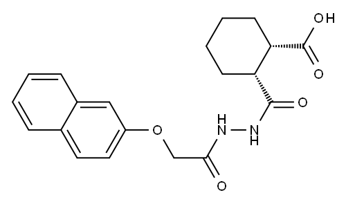 (1S,2R)-2-({2-[2-(2-naphthyloxy)acetyl]hydrazino}carbonyl)cyclohexanecarboxylic acid|