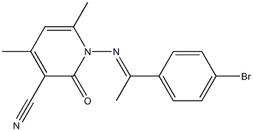 1-{[(E)-1-(4-bromophenyl)ethylidene]amino}-4,6-dimethyl-2-oxo-1,2-dihydro-3-pyridinecarbonitrile Structure