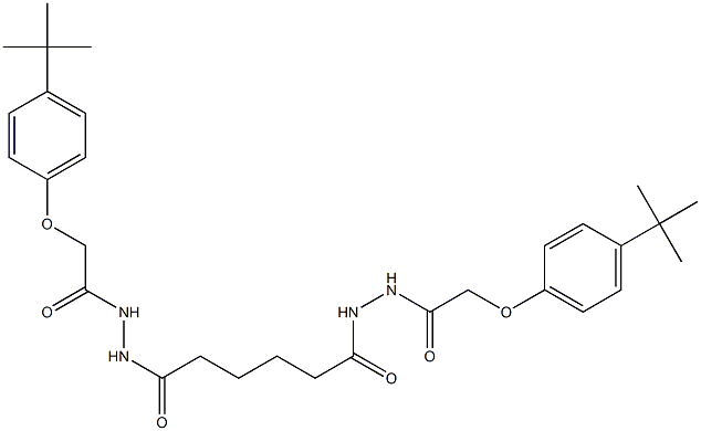 2-[4-(tert-butyl)phenoxy]-N'-[6-(2-{2-[4-(tert-butyl)phenoxy]acetyl}hydrazino)-6-oxohexanoyl]acetohydrazide Structure