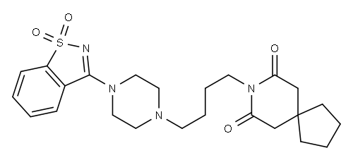 3-[4-[4-(7,9-Dioxo-8-azaspiro[4.5]decan-8-yl)butyl]-1-piperazinyl]-1,2-benzisothiazole 1,1-dioxide