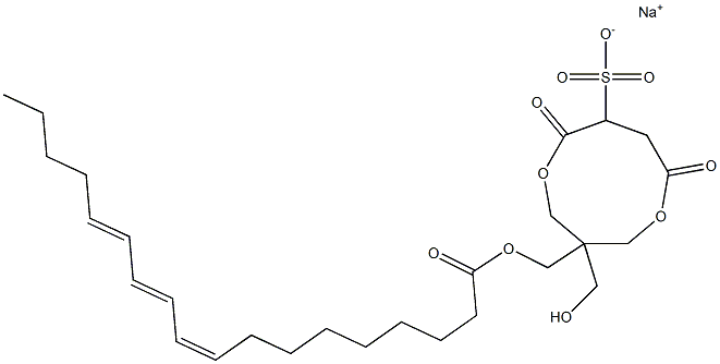 1-[[[(9Z,11E,13E)-1-オキソ-9,11,13-オクタデカトリエン-1-イル]オキシ]メチル]-1-(ヒドロキシメチル)-4,7-ジオキソ-3,8-ジオキサシクロノナン-6-スルホン酸ナトリウム 化学構造式