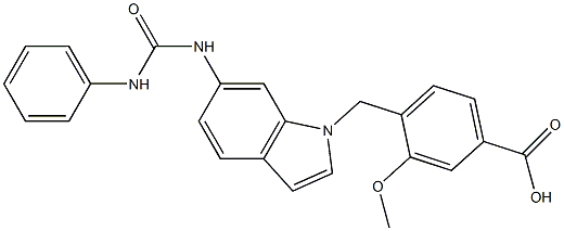4-[6-[3-Phenylureido]-1H-indol-1-ylmethyl]-3-methoxybenzoic acid
