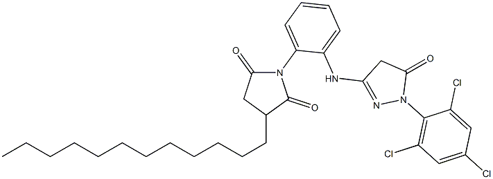 1-(2,4,6-Trichlorophenyl)-3-[2-(3-dodecyl-2,5-dioxopyrrolidin-1-yl)anilino]-5(4H)-pyrazolone