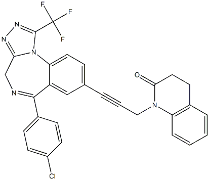 1-Trifluoromethyl-6-(4-chlorophenyl)-8-[3-[(1,2,3,4-tetrahydro-2-oxoquinolin)-1-yl]-1-propynyl]-4H-[1,2,4]triazolo[4,3-a][1,4]benzodiazepine