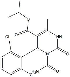 1,2,3,4-Tetrahydro-3-(carbamoyl)-6-methyl-2-oxo-4-(2,6-dichlorophenyl)pyrimidine-5-carboxylic acid isopropyl ester