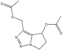 3-(アセトキシメチル)-4-アセトキシ-5,6-ジヒドロ-4H-ピロロ[1,2-c][1,2,3]トリアゾール 化学構造式