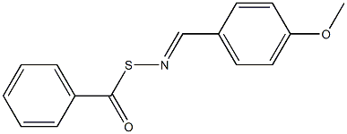 S-ベンゾイル-N-(p-メトキシベンジリデン)チオヒドロキシルアミン 化学構造式