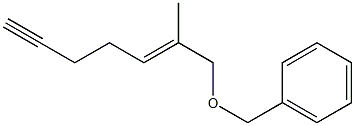 (E)-7-(ベンジルオキシ)-6-メチル-5-ヘプテン-1-イン 化学構造式
