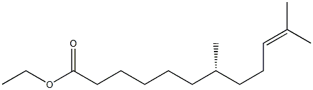 [S,(-)]-7,11-ジメチル-10-ドデセン酸エチル 化学構造式