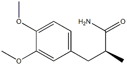 [S,(+)]-2-(3,4-ジメトキシベンジル)プロピオンアミド 化学構造式